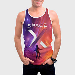Майка-безрукавка мужская Space X, цвет: 3D-белый — фото 2
