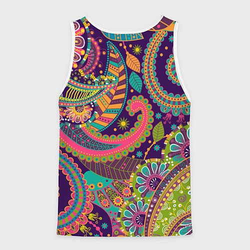 Мужская майка без рукавов Яркий красочный узор / 3D-Белый – фото 2