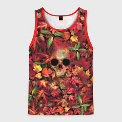 Майка-безрукавка мужская Осенний череп, цвет: 3D-красный