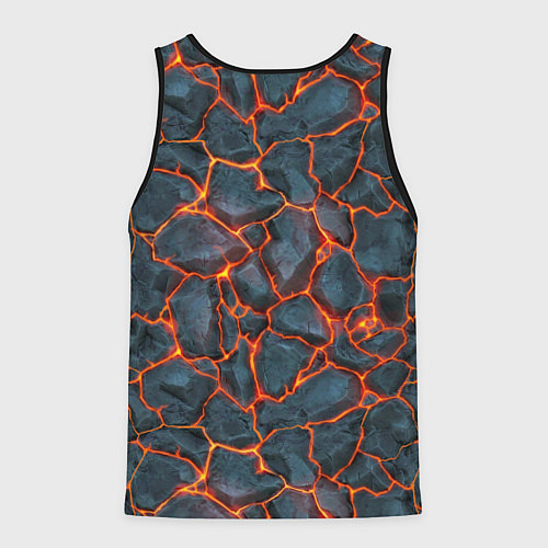Мужская майка без рукавов Неоновая магма / 3D-Черный – фото 2