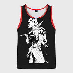 Майка-безрукавка мужская Гинтоки Саката держит меч Гинтама, цвет: 3D-красный