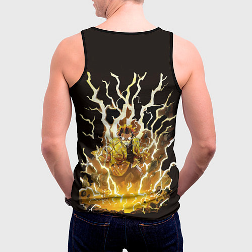 Мужская майка без рукавов Зинуцу Агацума входит в режим боя / 3D-Черный – фото 4
