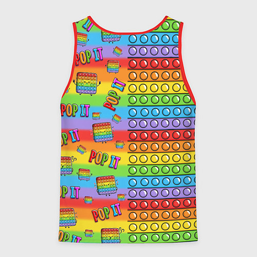 Мужская майка без рукавов POP IT СМАЙЛЫ / 3D-Красный – фото 2