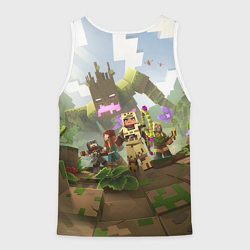 Мужская майка без рукавов МАЙНКРАФТ ГЕРОИ ПРОТИВ ЗЛА / 3D-Белый – фото 2