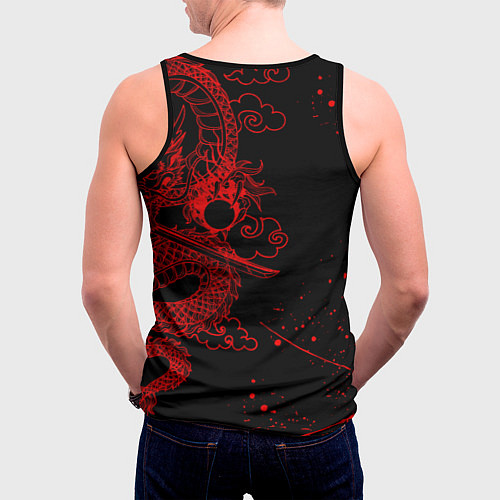 Мужская майка без рукавов ТОКИЙСКИЕ МСТИТЕЛИ КРАСНЫЙ ДРАКОН / 3D-Черный – фото 4