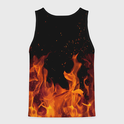 Мужская майка без рукавов ROBLOX FIRE РОБЛОКС ОГОНЬ ПОЖАРНЫЙ / 3D-Черный – фото 2