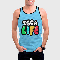 Майка-безрукавка мужская Toca Life: Logo, цвет: 3D-черный — фото 2