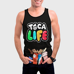 Майка-безрукавка мужская Toca Life: Friends, цвет: 3D-черный — фото 2