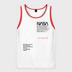 Майка-безрукавка мужская NASA БЕЛАЯ ФОРМА, цвет: 3D-красный