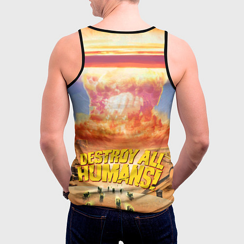 Мужская майка без рукавов Destroy all Aliens / 3D-Черный – фото 4