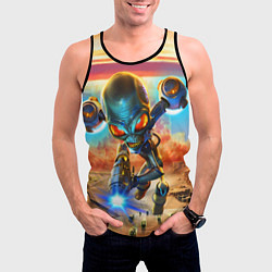 Майка-безрукавка мужская Destroy all Aliens, цвет: 3D-черный — фото 2