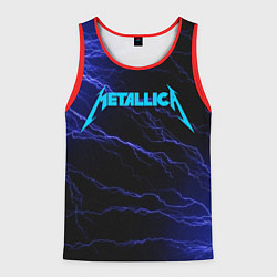 Мужская майка без рукавов METALLICA BLUE FLASH МЕТАЛЛИКА СИНИЕ МОЛНИИ