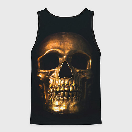 Мужская майка без рукавов Gold Skull / 3D-Черный – фото 2