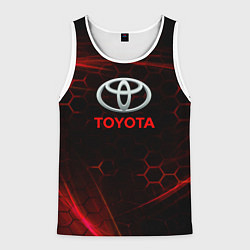 Майка-безрукавка мужская Toyota Неоновые соты, цвет: 3D-белый