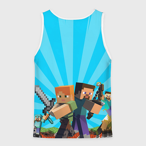 Мужская майка без рукавов МАЙНКРАФТ ГЕРОИ ИГРЫ MINECRAFT / 3D-Белый – фото 2