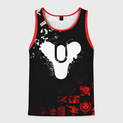 Майка-безрукавка мужская DESTINY 2 RED & WHITE PATTERN LOGO, цвет: 3D-красный