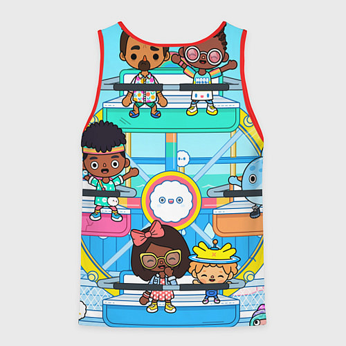 Мужская майка без рукавов Toca Boca Тока Бока аттракцион / 3D-Красный – фото 2