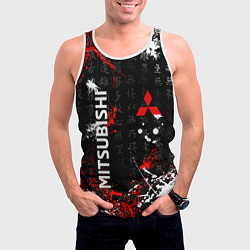 Майка-безрукавка мужская Японские символы Митсубиси, цвет: 3D-белый — фото 2