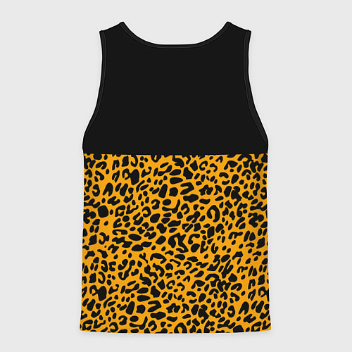 Мужская майка без рукавов СТИЛЬ ЛЕОПАРДА / 3D-Черный – фото 2