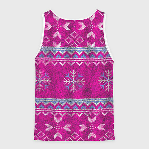Мужская майка без рукавов Свитер со снежинками / 3D-Белый – фото 2