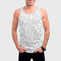 Майка-безрукавка мужская Простые елочки, цвет: 3D-белый — фото 2