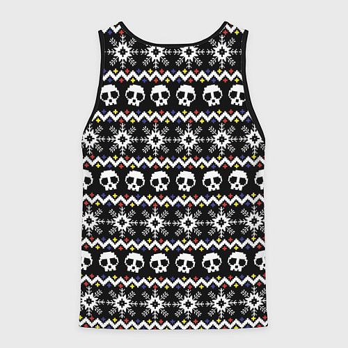 Мужская майка без рукавов Свитер с черепами / 3D-Черный – фото 2