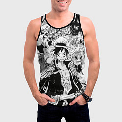 Майка-безрукавка мужская Ван Пис, One Piece, манга, цвет: 3D-черный — фото 2