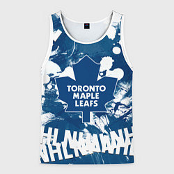 Майка-безрукавка мужская Торонто Мейпл Лифс, Toronto Maple Leafs, цвет: 3D-белый