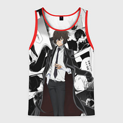 Мужская майка без рукавов Дазай Осаму на фоне манги