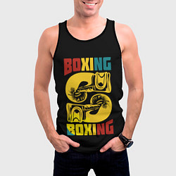 Майка-безрукавка мужская Бокс, Boxing, цвет: 3D-черный — фото 2