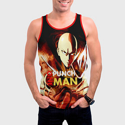 Майка-безрукавка мужская Огненный Сайтама One Punch-Man, цвет: 3D-красный — фото 2