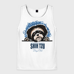 Майка-безрукавка мужская Ши-Тцу Shih-Tzu, цвет: 3D-белый