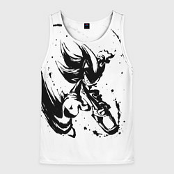 Майка-безрукавка мужская SONIC BLACK СОНИК, цвет: 3D-белый