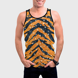 Майка-безрукавка мужская Новогодняя шкура тигра, цвет: 3D-черный — фото 2