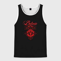 Майка-безрукавка мужская Believe in Devils, цвет: 3D-белый