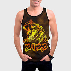 Майка-безрукавка мужская Хищник Тигр 2022, цвет: 3D-черный — фото 2