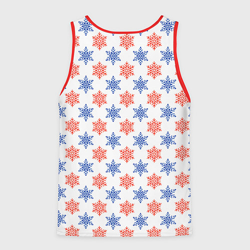 Мужская майка без рукавов Снежинки паттернsnowflakes pattern / 3D-Красный – фото 2