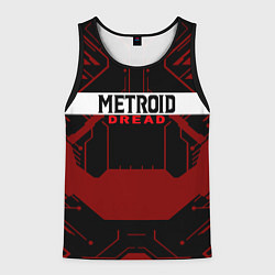 Мужская майка без рукавов Metroid Dread Black Red Logo