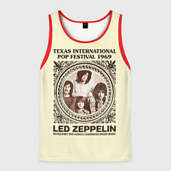 Майка-безрукавка мужская Led Zeppelin - Texas International Pop Festival 19, цвет: 3D-красный