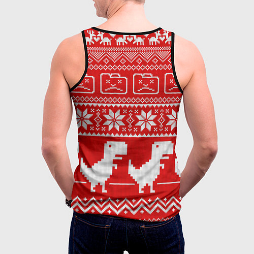 Мужская майка без рукавов Вязаный принт / 3D-Черный – фото 4