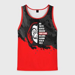 Майка-безрукавка мужская La Casa de Papel Professor, цвет: 3D-красный