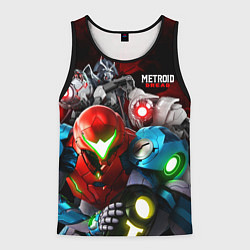 Майка-безрукавка мужская Metroid Dread - Samus Aran, EMMI, Raven Beak, цвет: 3D-черный