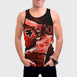 Майка-безрукавка мужская Chainsaw Man, Дэнджи, цвет: 3D-черный — фото 2