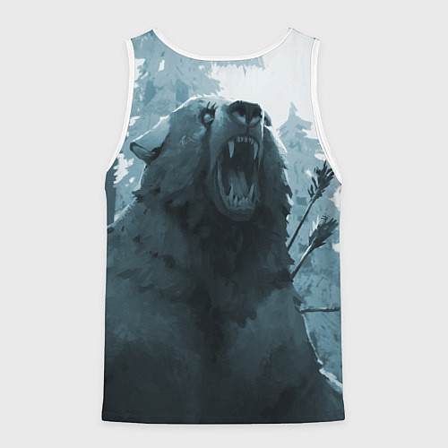Мужская майка без рукавов The Long Dark медведь / 3D-Белый – фото 2