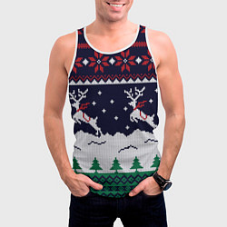 Майка-безрукавка мужская СВИТЕР С ОЛЕНЯМИ DEER SWEATER, цвет: 3D-белый — фото 2