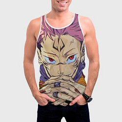 Майка-безрукавка мужская Jujutsu Kaisen Магическая битва - Сукуна, цвет: 3D-белый — фото 2