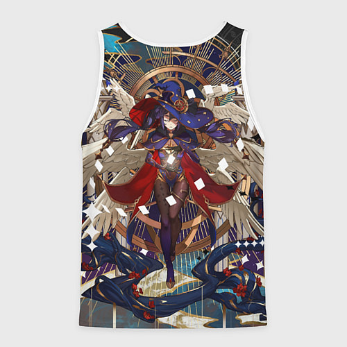 Мужская майка без рукавов Мона магическая ведьма геншин / 3D-Белый – фото 2