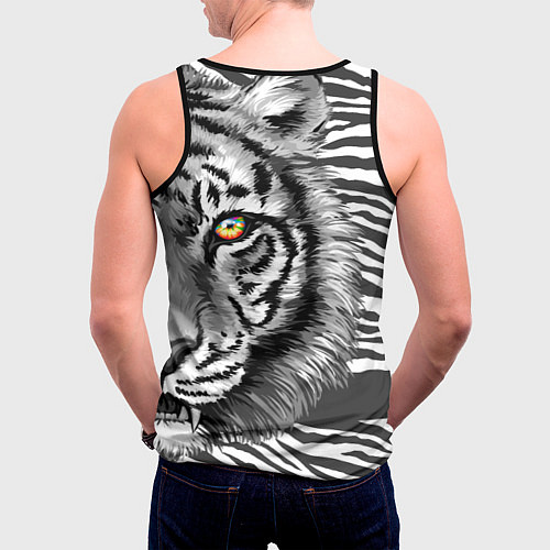 Мужская майка без рукавов Голова тигра 22 / 3D-Черный – фото 4
