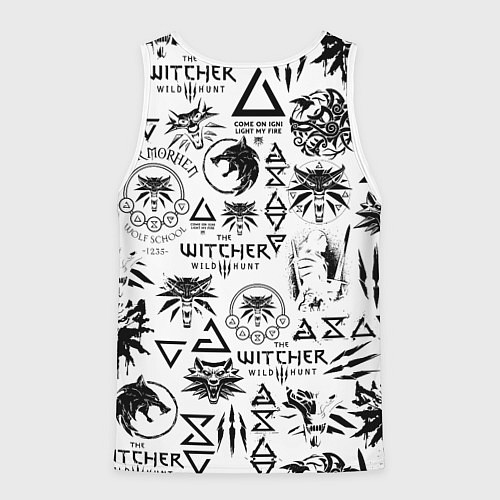 Мужская майка без рукавов THE WITCHER LOGOBOMBING ЧЁРНО БЕЛЫЙ ВЕДЬМАК ПАТТЕР / 3D-Белый – фото 2