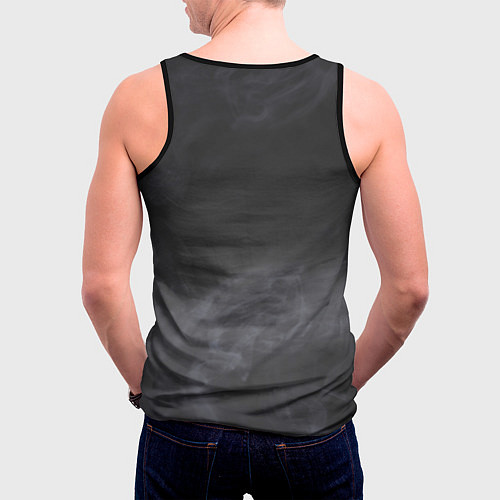 Мужская майка без рукавов Тигр в тумане / 3D-Черный – фото 4